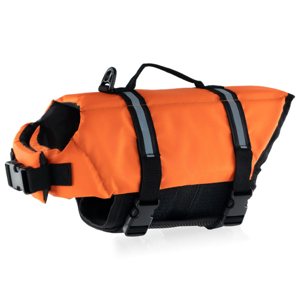 orange adjustable belt dog life jacket 