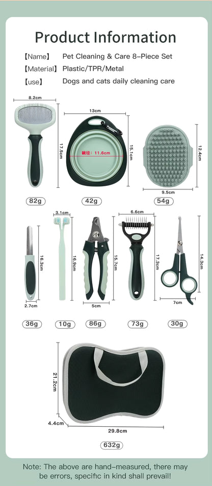 TPR and metal material daily care pet grooming kit