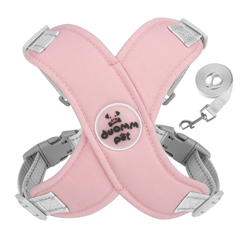 X style pink dog harness and leash