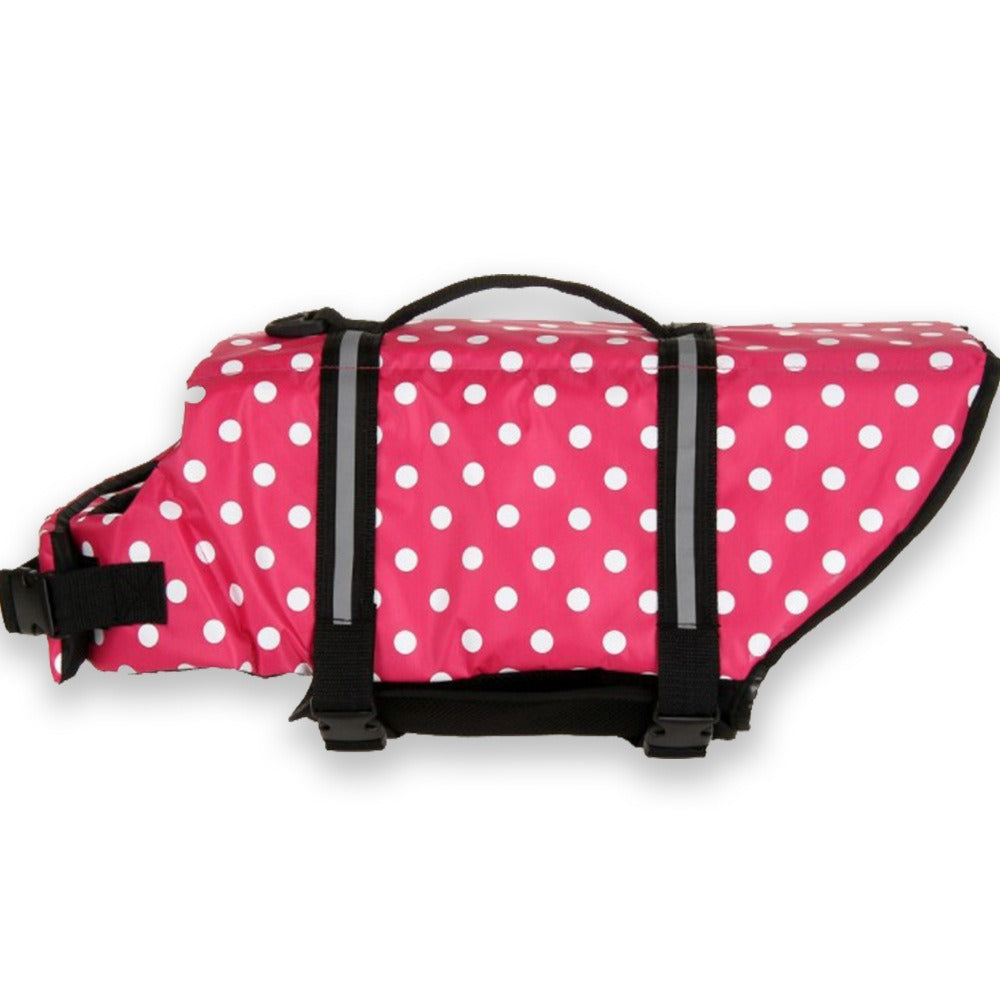pink point reflective dog life jacket 