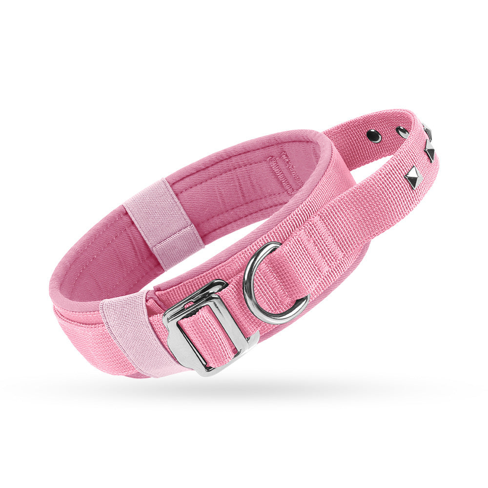 waterproof pink rivet dog collar