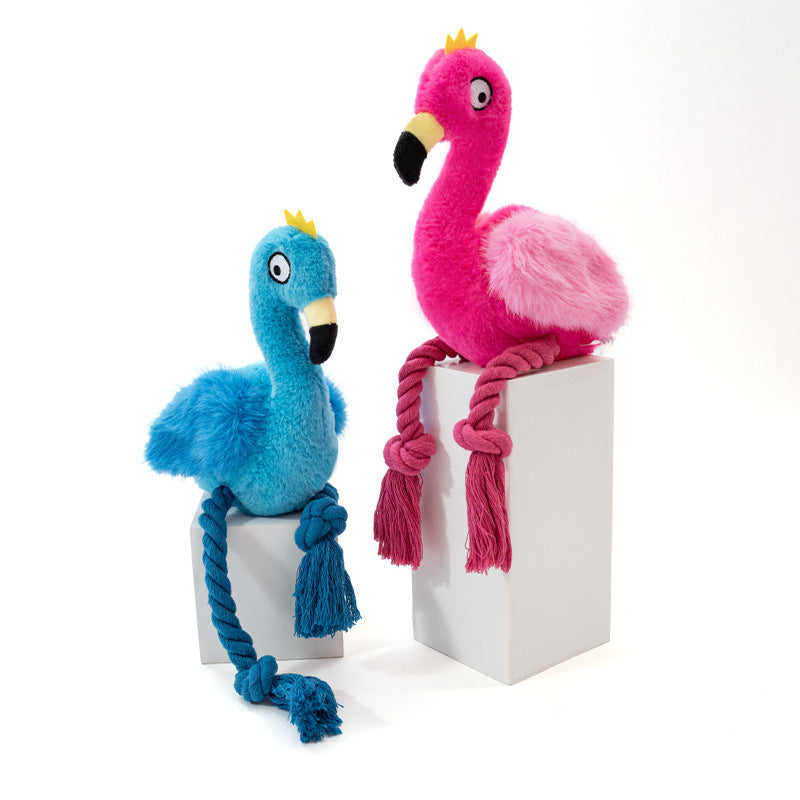 blue and pink with rope leah dog toys