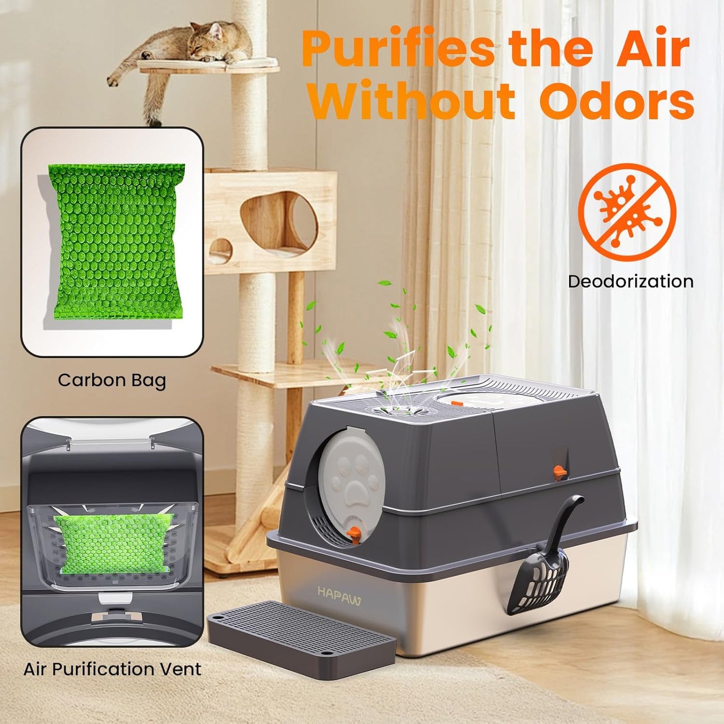 cat litter bo with air purification vent
