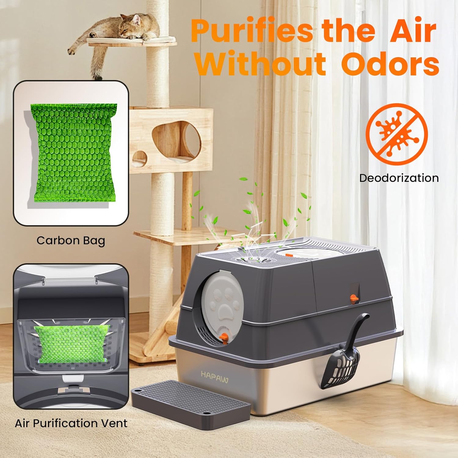 cat litter bo with air purification vent