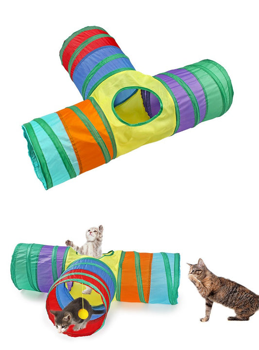 playing with bell 3way cat tunnel toys