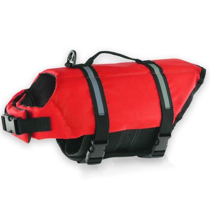 red adjustable belt dog life jacket 