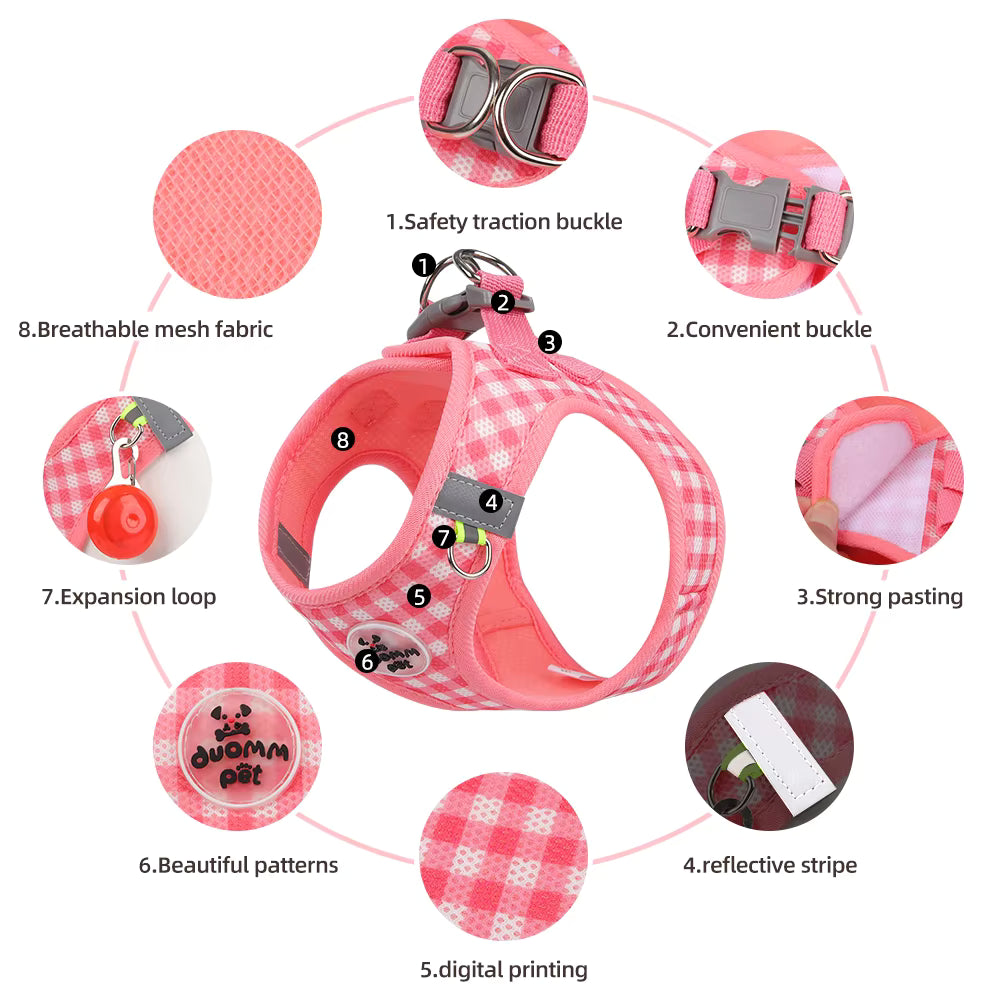 all details about plaid printed dog harness