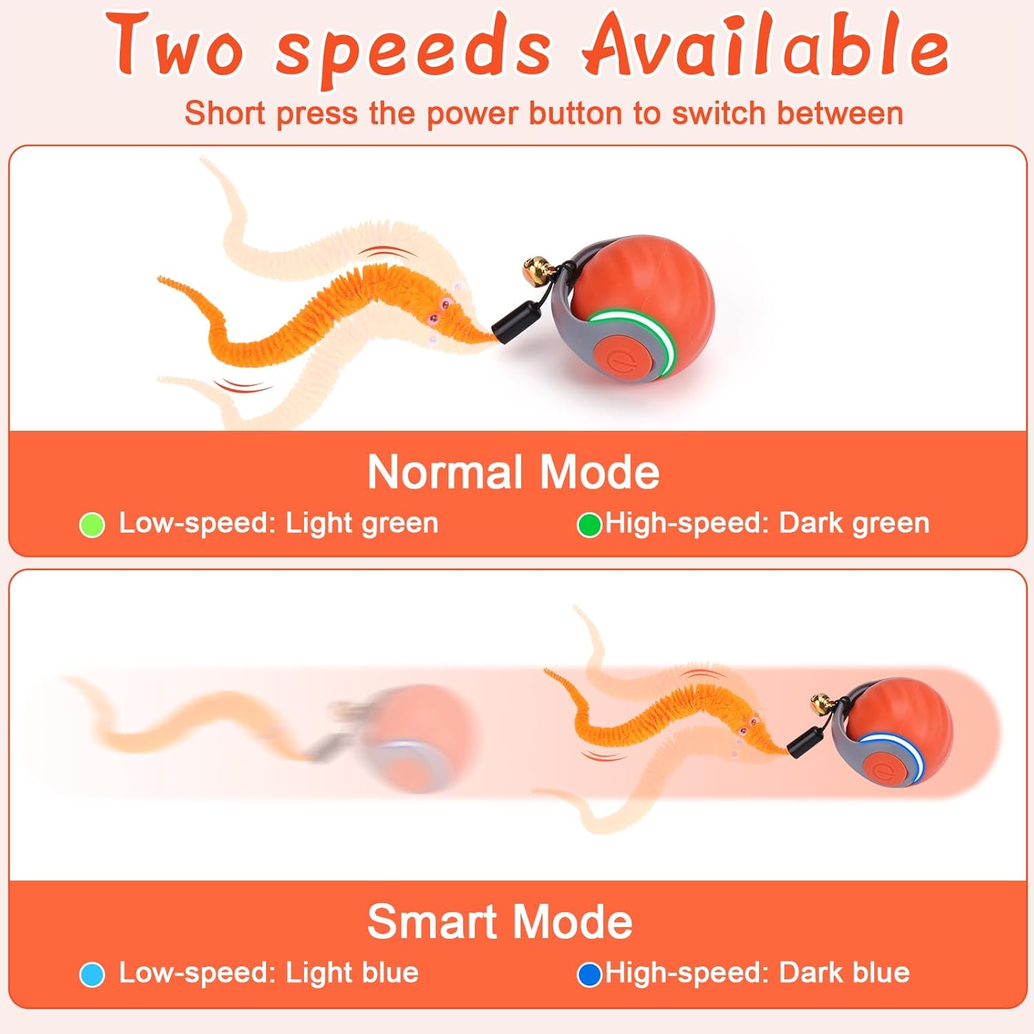 normal and smart mode avaliable cat toys ball