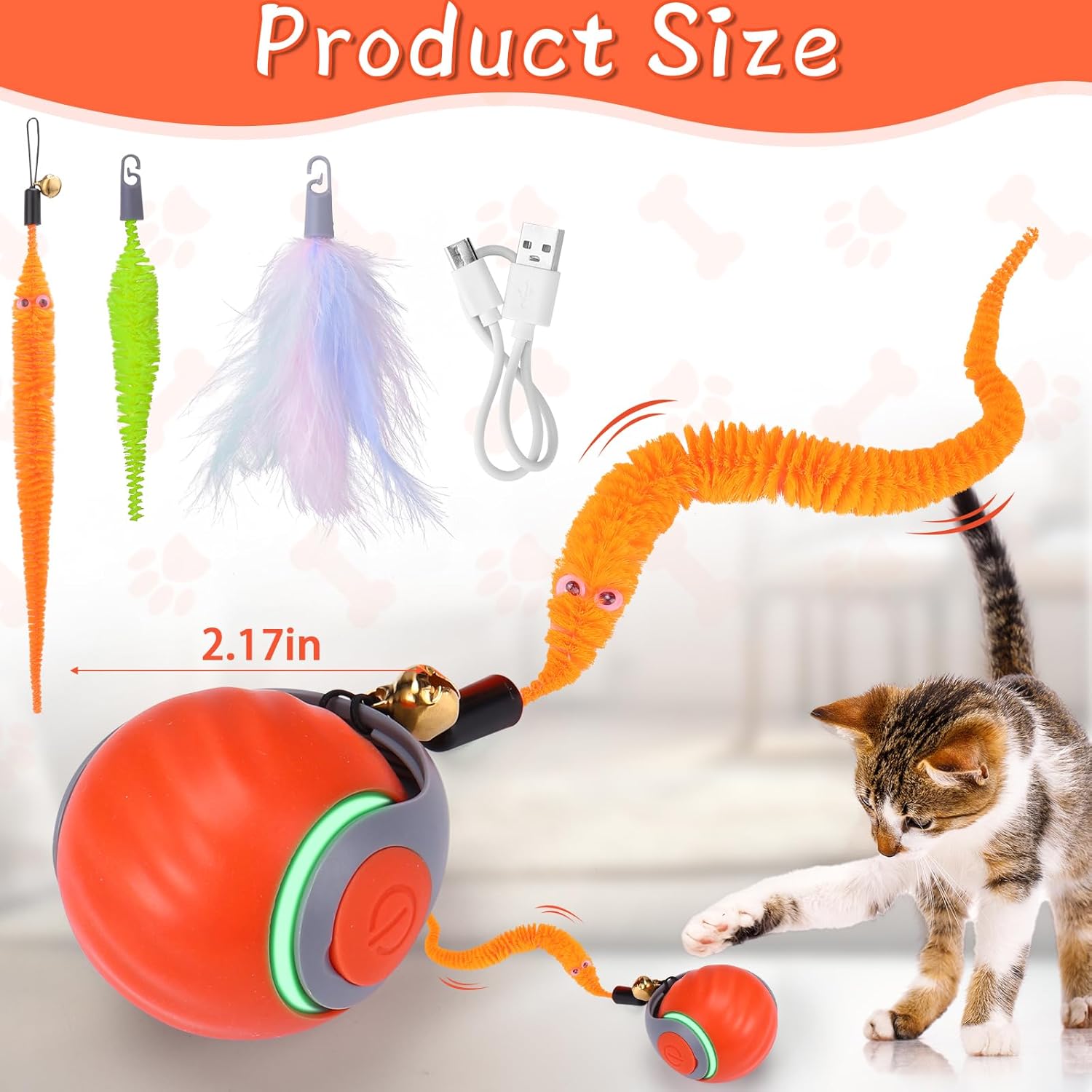 2.17inch to interactive cat toys ball